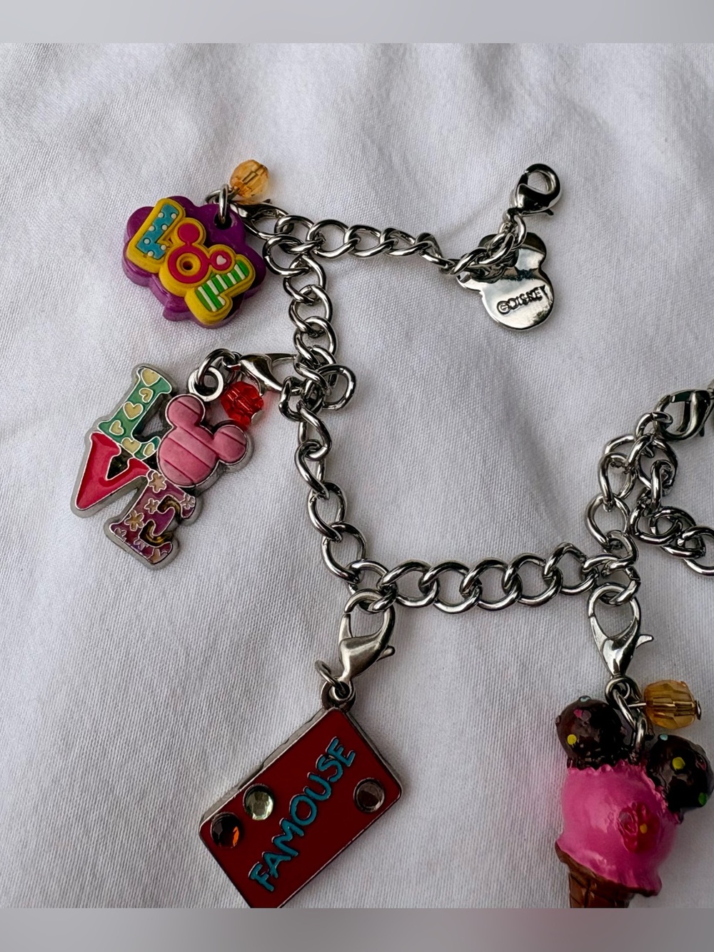 Disney Silver Charm Bracelet Vintage charms